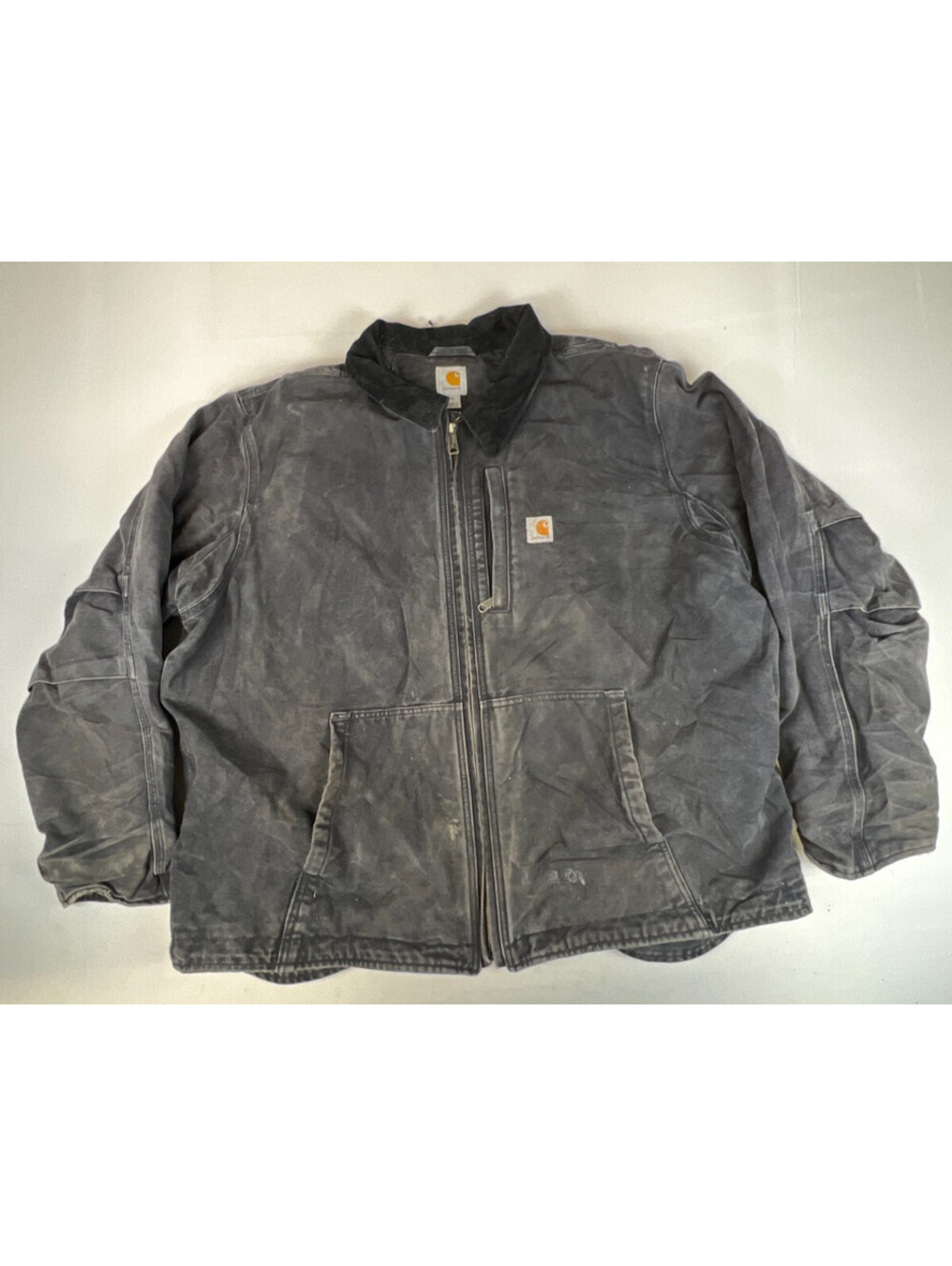 Carhartt Men 2XL Regular Black Full Swing 102359 Duck Canvas Work Jacket Coat